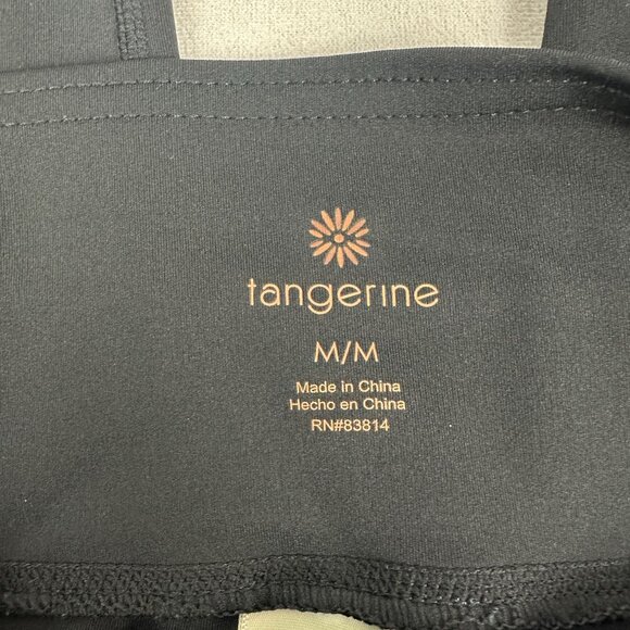 Tangerine Black Womens Active Leggings Medium Side Pockets & Laser Cut Details - Picture 5 of 7